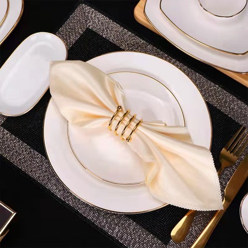Cross-border hot selling napkin ring metal ring gold napkin ring napkin buckle Western restaurant spring napkin ring hotel table setting