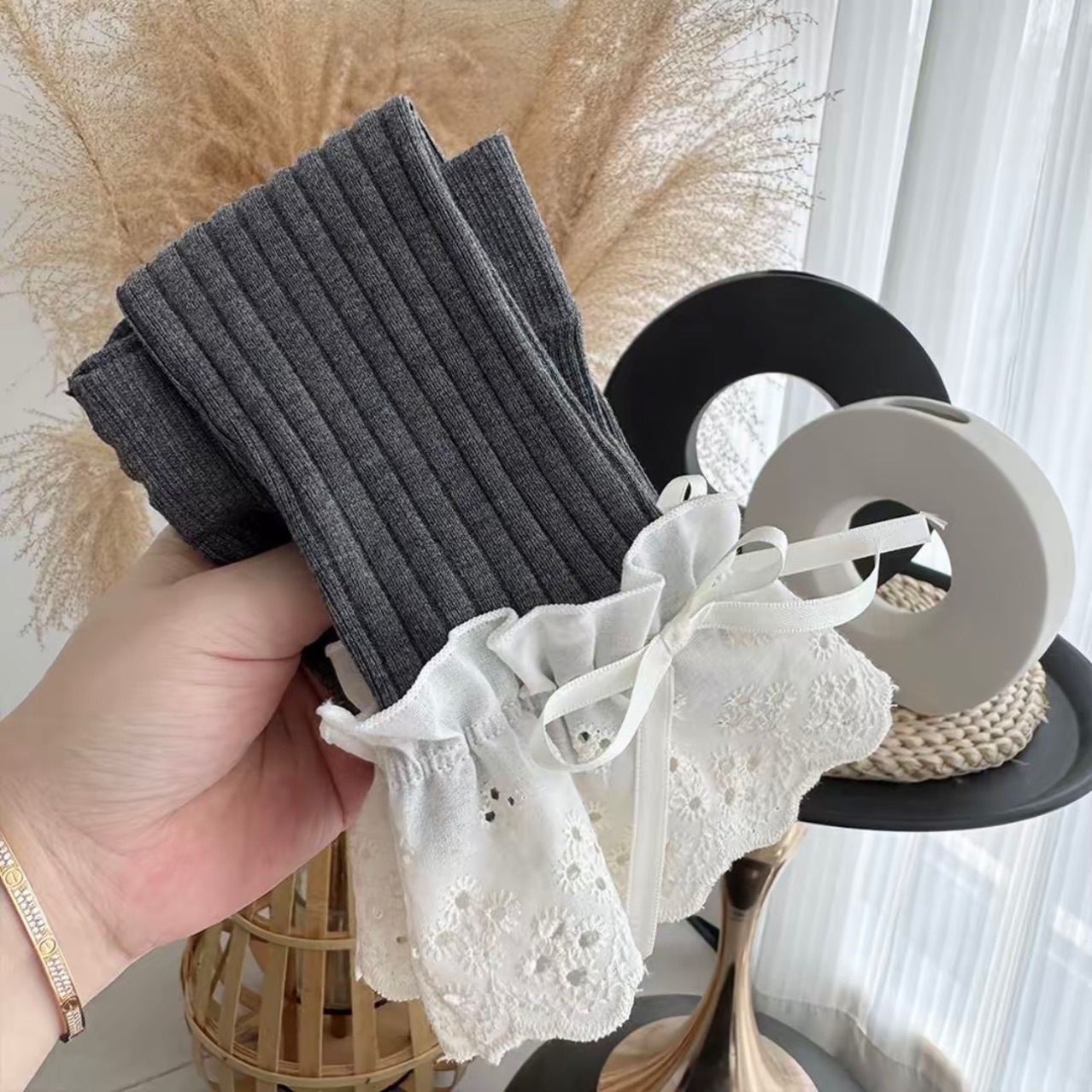 Children's Leggings Baby Spring Girls' Long Pants Outerwear Stylish Children's Girls' Pants Elastic Lace Spring Summer Thin Style