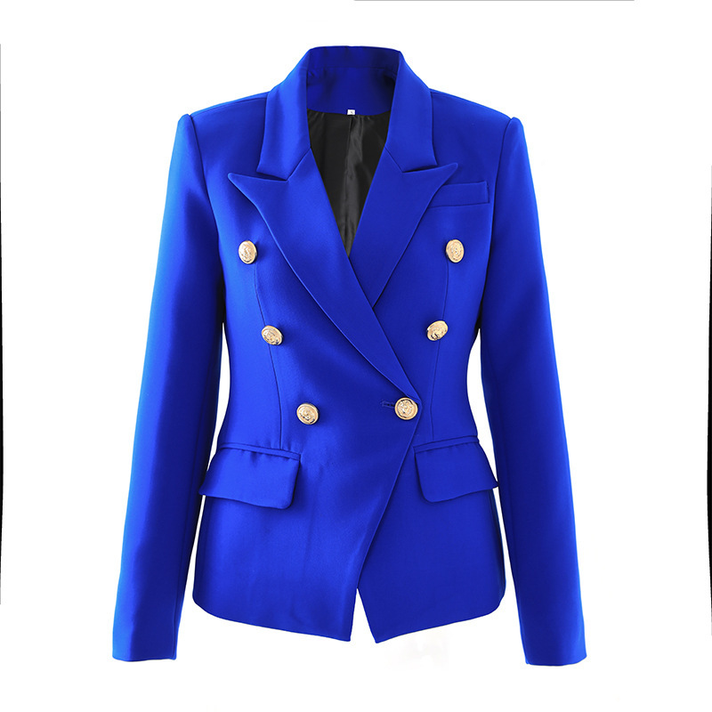 Saco de Traje Slim Fit con Doble Botonadura para Mujer, Mezcla de Fibra Química, para Oficina image 11