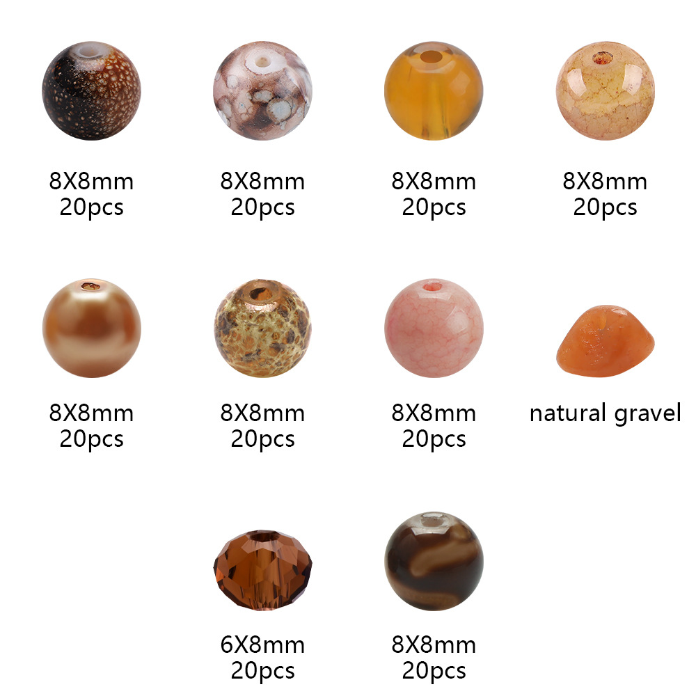 185g Weight Beads Jewelry Making Type Diameter 8mm Jewelry Making Size DIY Jewelry Accessories Classification 1 Set Quantity Glass Material Irregular, Round Pattern Plating Design Simple Style Style 1 Set Diameter 8mm Glass Irregular Round DIY Jewelry Accessories Beads 9