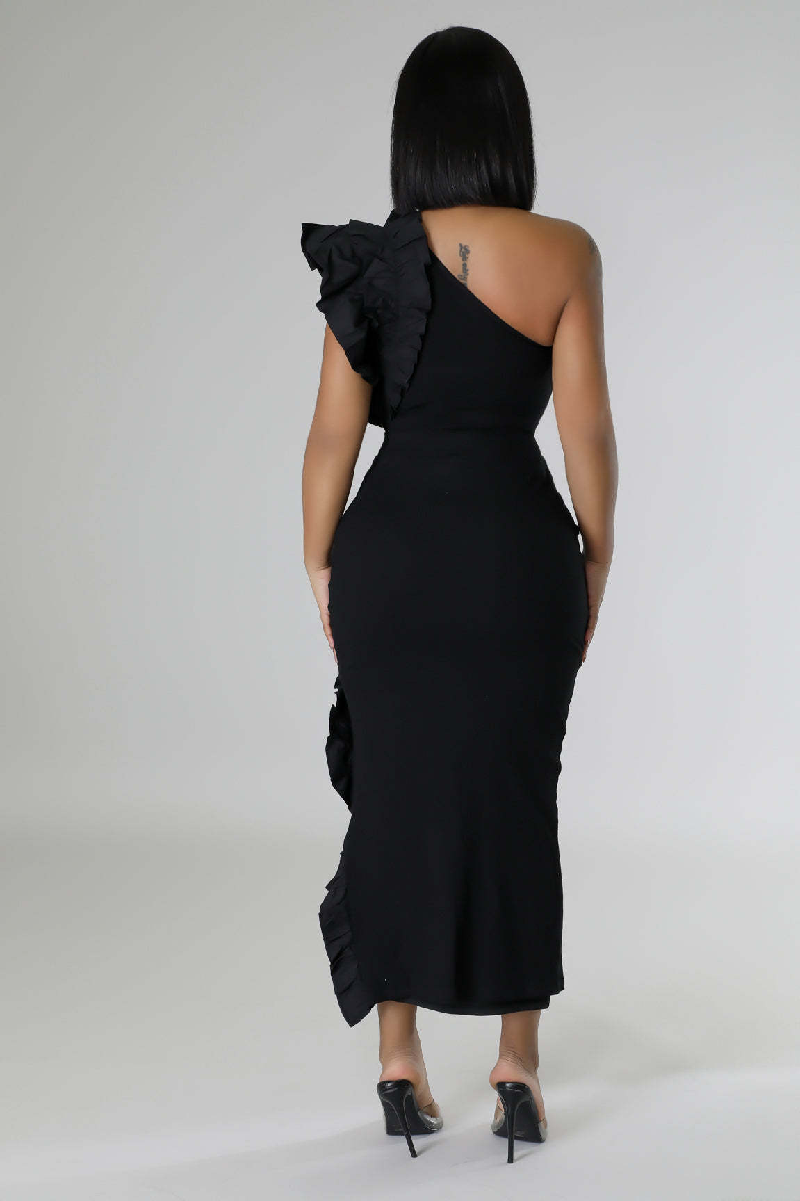 362g Weight Sleeveless Sleeve Length Polyester Fabric Type Skirt Co-ord Set Sets Type 2 Pieces Set Quantity Holiday Occasion One Shoulder Neckline Slim Fit Type Solid Color Pattern Summer Season Women's Gender Frill Design Elegant Style Holiday Women's Elegant Solid Color Polyester Frill Skirt Co-ord Set Skirt Sets 18