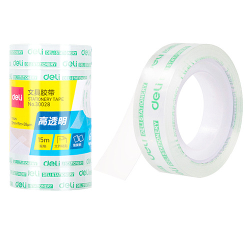 Deli tape transparent 8mm small high viscosity easy to tear 12mm student stationery handmade 18mm small roll tape batch