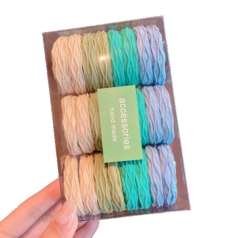 Niños corda de cabello de color macarón niñas corda de cabello de alta elasticidad corda de cabello de corda de cabello gruesa simple anillo de toalla de cola de caballo