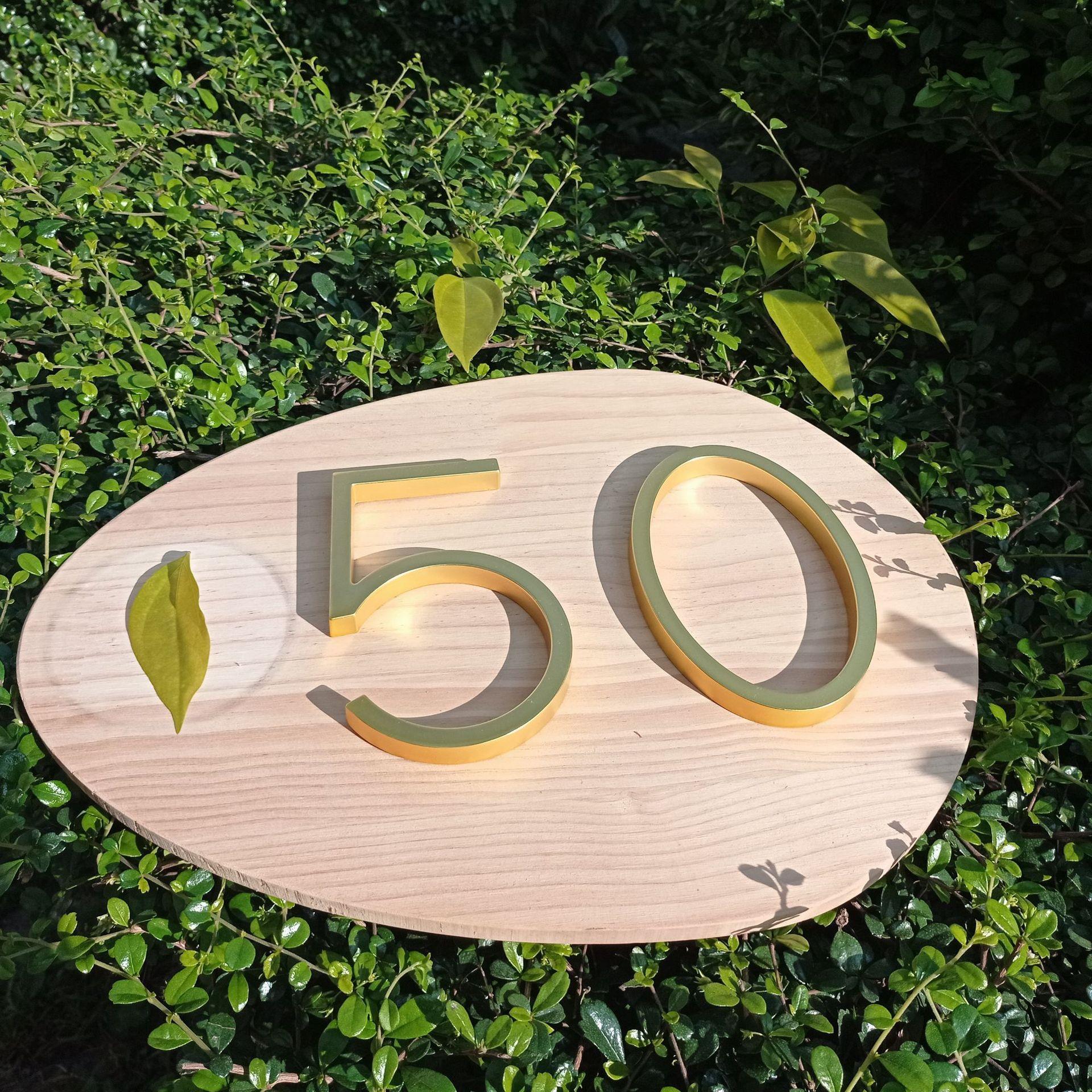 跨境个性 锌合金门牌数字 高度152mm金色 民宿酒店别墅房门牌号码