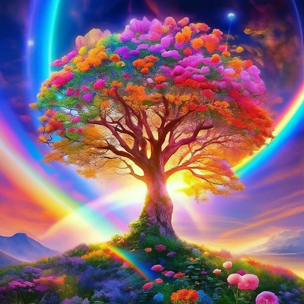 Pequeño libro rojo nuevo lleno de pintura de diamante árbol de vida DIY bordado de diamante pintura decorativa sala de estar fábrica de suministro transfronterizo al por mayor