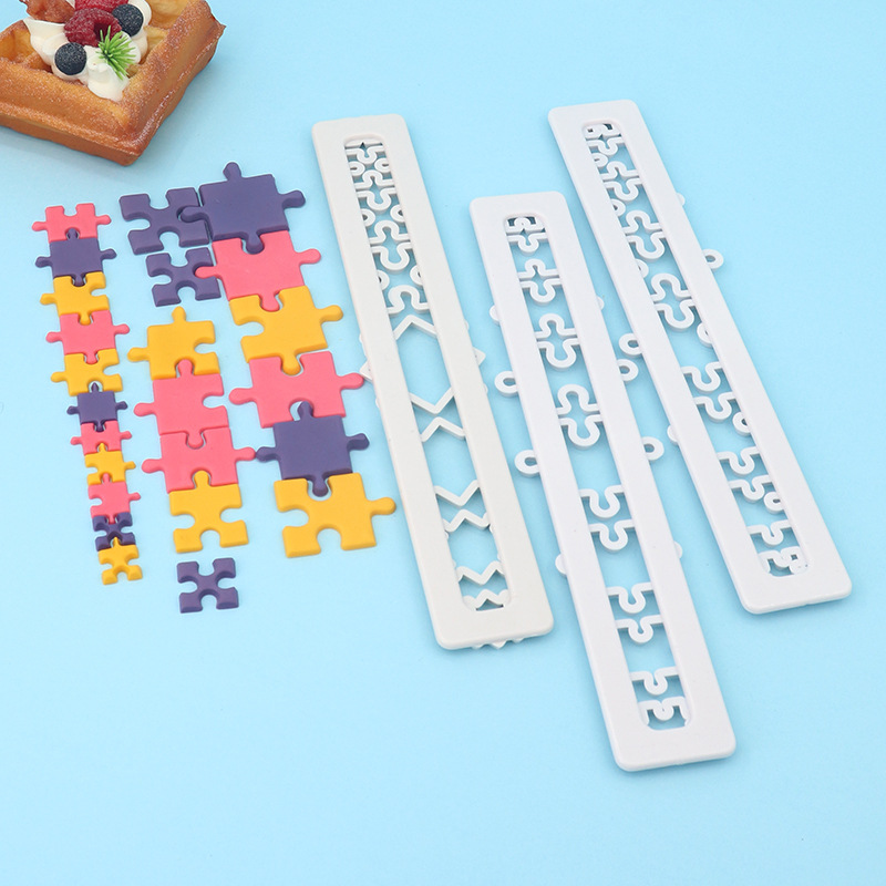 Nuevo molde creativo para cortar rompecabezas, molde para pasteles de fondant artificial, molde para galletas, suministro directo de fábrica