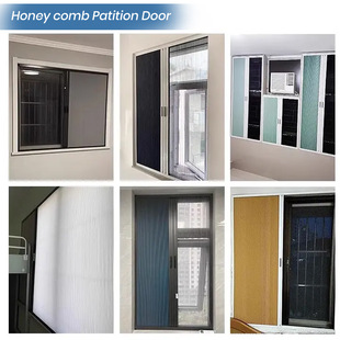 New Honeycomb Curtain Partition Door Single-Open Sliding Tank Sliding Door Curtain Double-Open Bathroom Office Staircase Kitchen Partition