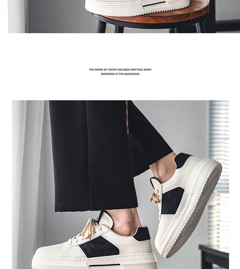 ShoeGlobe Herrenschuhe Herbst/Winter 2025: Modische, weiße Freizeitschuhe mit dicker Sohle – trendige und vielseitige High-End-Sportschuhe._voghion.com