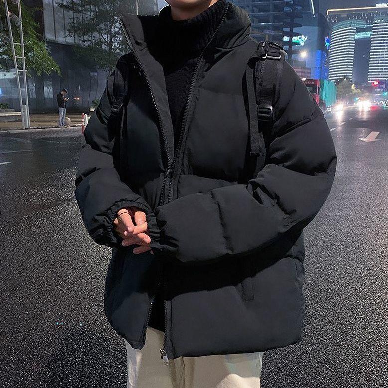 Hot-Selling Autumn and Winter New Stand-Up Collar Cotton-Padded Jackets, Lightweight Cotton-Padded Jackets, Casual Thickened Cotton-Padded Jackets for Male and Female Students and Couples