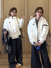 情侣棉袄冬装羽绒棉服女款2025冬季新款加厚棉衣大毛领派克服韩系