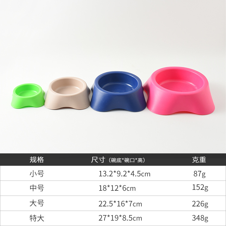 Pet Bowl perro de plástico solo Tazón perro Tazón de arroz gato vajilla engrosada antideslizante bebedero entrega de una pieza