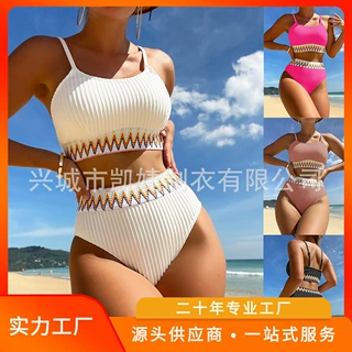 Bikini新款比基尼时尚女士分体无袖欧美女泳装带胸垫泳衣工厂批发