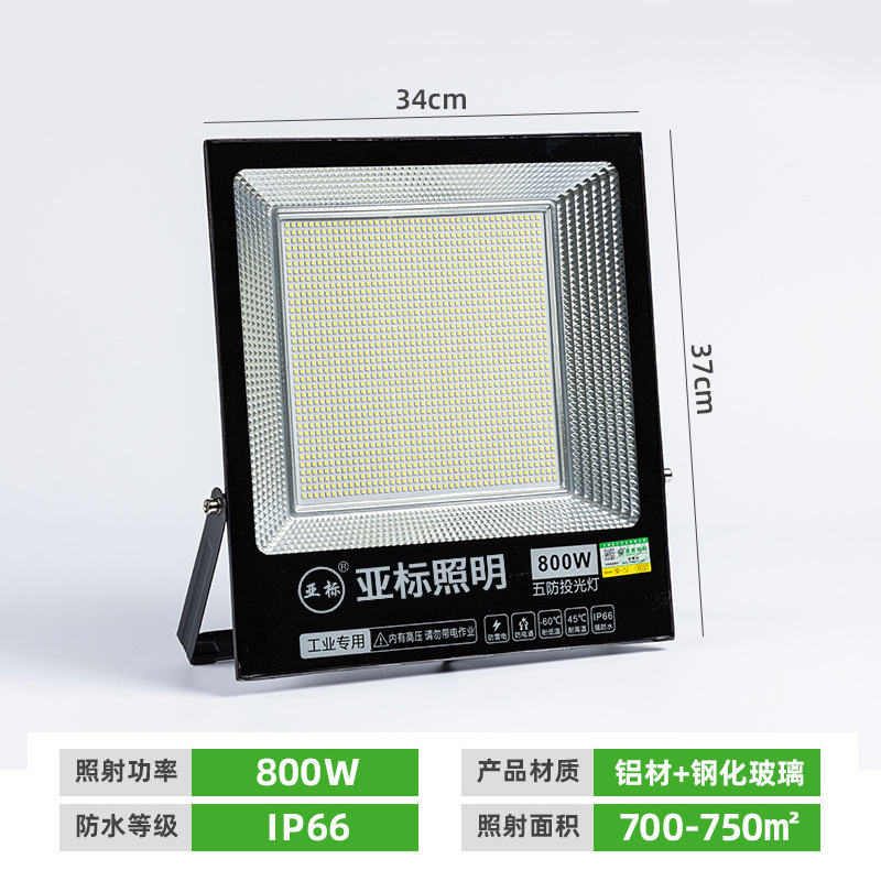 800w - substandard floodlight - not rechargeable, not solar powered
