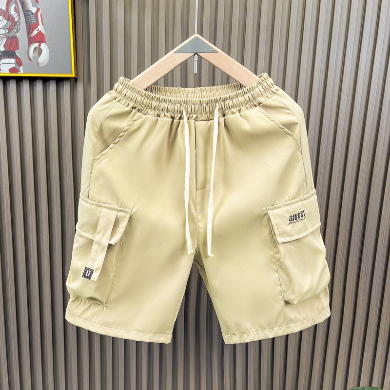 Men's Summer Thin Cargo Shorts Trendy American Style Multi-Pocket Loose Straight Versatile Casual Knee-Length Shorts