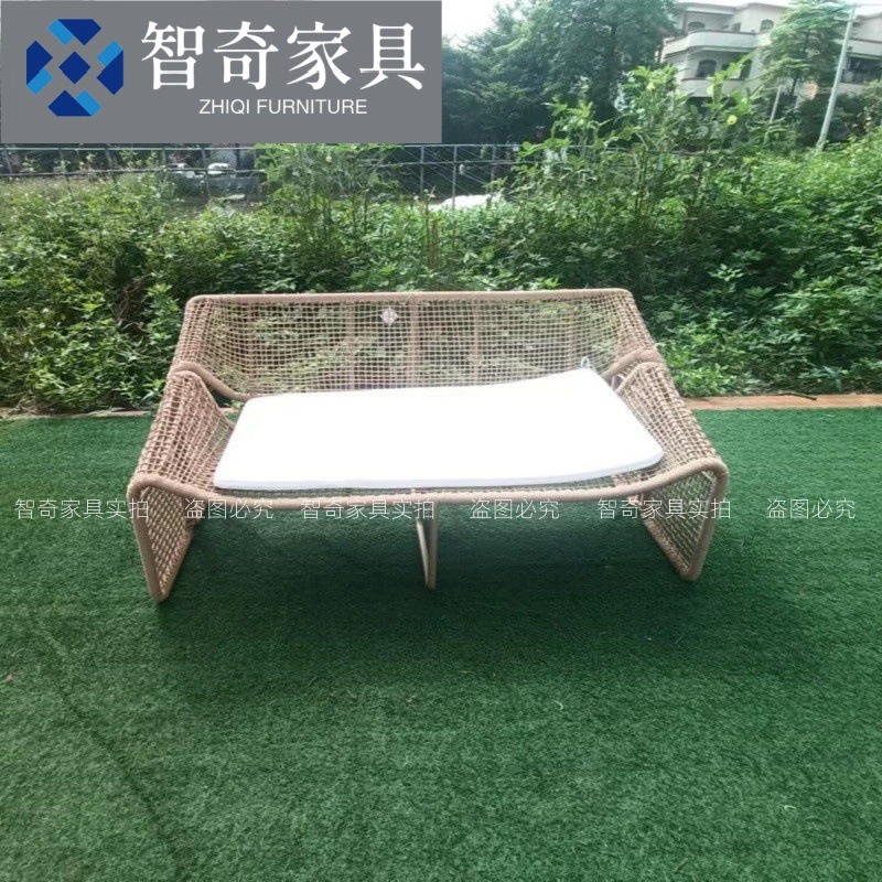 Открытый мебельный сеть Red B & B одноместный ротанговый стул Вилла балкон внутренний двор диван желтый крученый чайный столик комбинация дивана