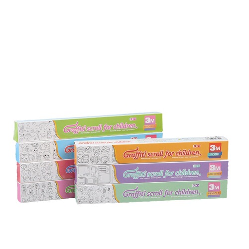English Version Children's Doodle Canvas Early Education Brain-Teasing Coloring Thick Drawing Paper Non-Sticky Adhesive Wall Long Roll Backed Canvas