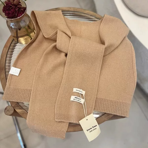 Double shawl 100% pure wool shawl small shoulder-matching spring and autumn outdoor air-conditioned room waistcoat cervical support small scarf Korean