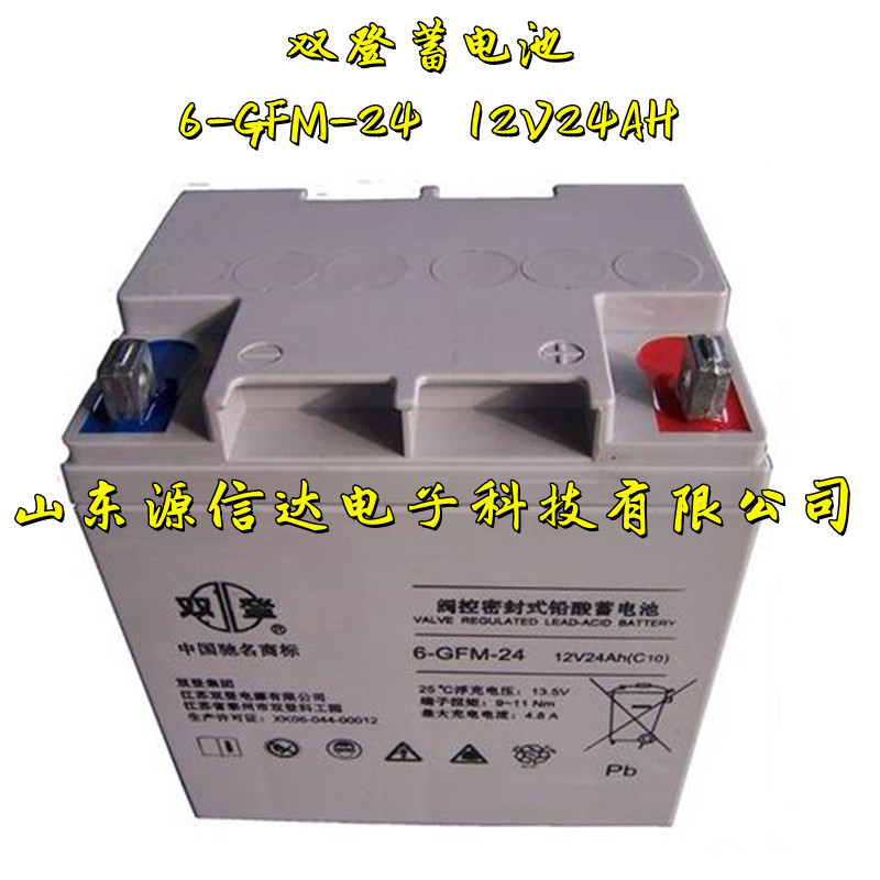 双登蓄电池6-GFM-24免维护12V24AH 消防 太阳能 直流屏 质保三年