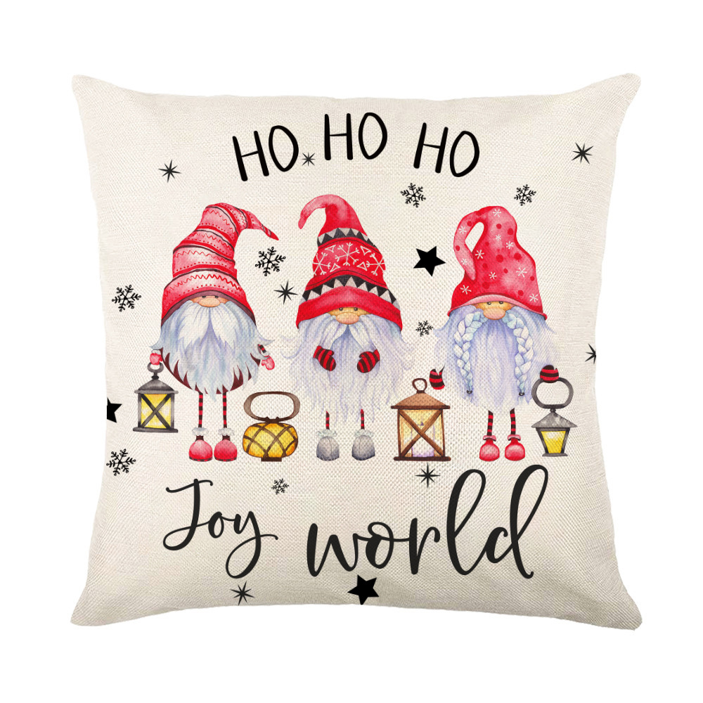 Christmas Decorations Pillow Covers Sofa Square Throw Pillow Cases Stamping Snow - Picture 7 of 40
