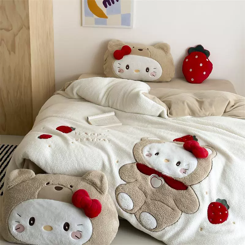 Children's winter cute keep warm set, bedspread, increased thickness, 4 piece set