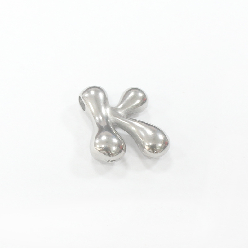 Steel-colored K letter (with horizontal hole on top) thickness 6.0*width 16.3*height 18mm*aperture 1.8mm (unit weight 4.7g)