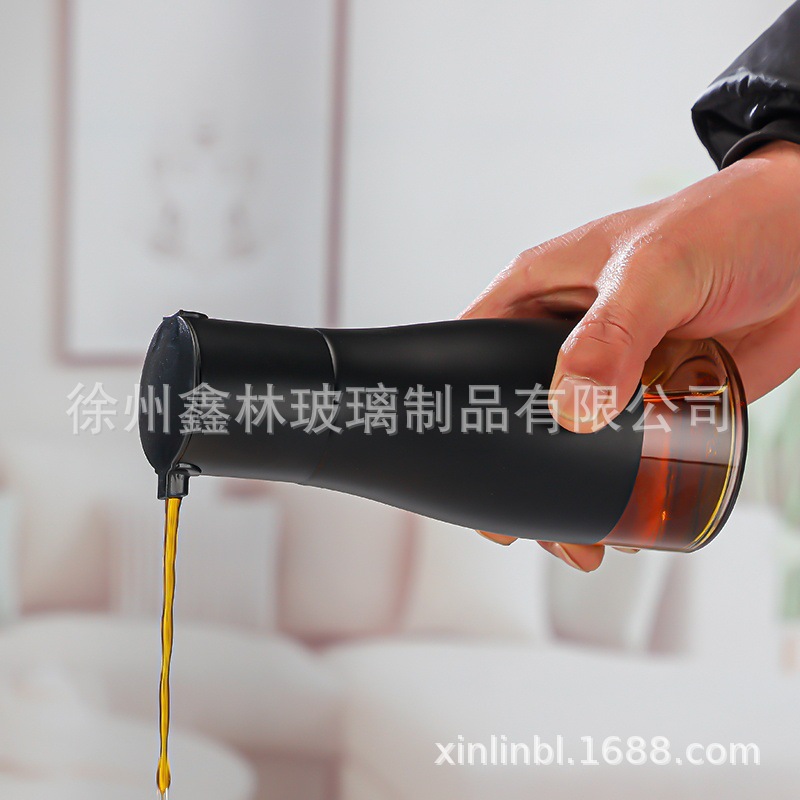 玻璃油瓶 厨房家用不锈钢可控量油壶 酱油醋老抽料酒调味调料瓶