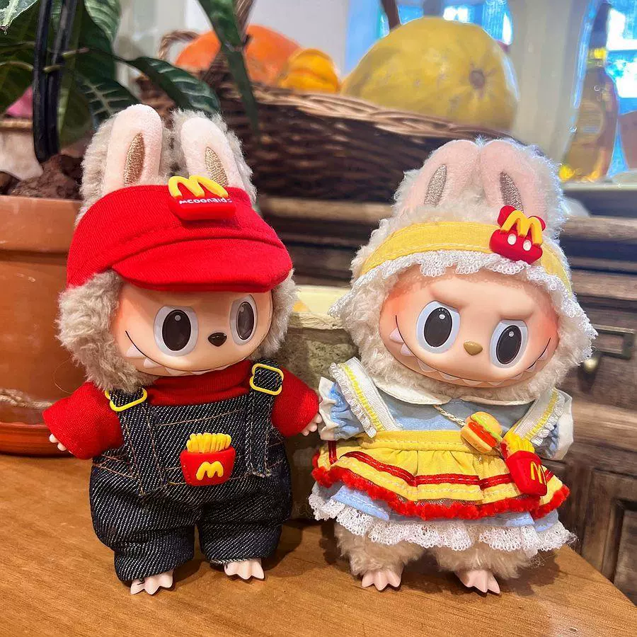 Платья LABUBU, костюмы работника McDonald's/рабочие платья для девушек, подвески