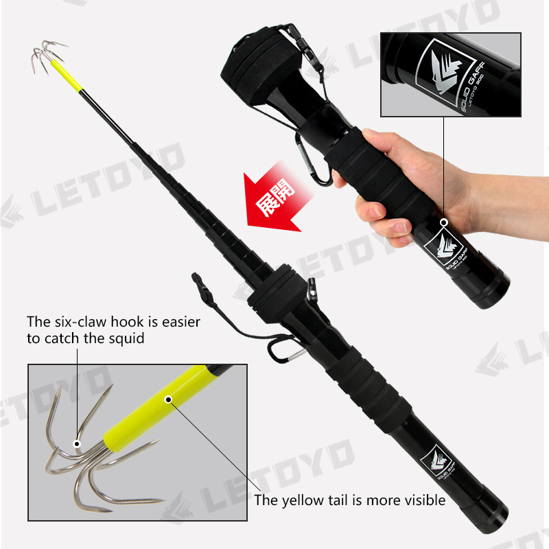 LETOYO transfronterizo nuevo gancho de calamar gancho de anclaje Squid Gaff Octopus Hook sepia Gancho de punta de calamar
