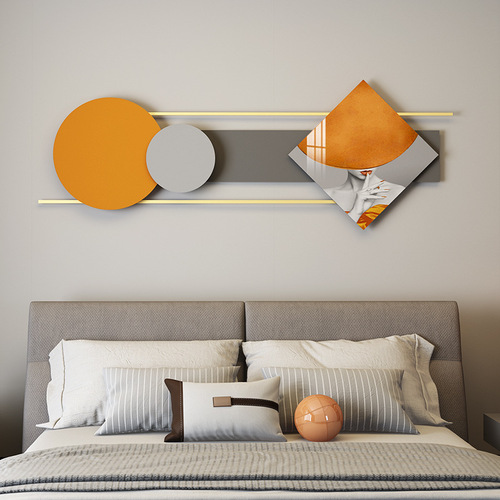 Bedroom large size wall-mounted 3D combination decorative item corridor painting hotel apartment wall decoration metal wall hanging