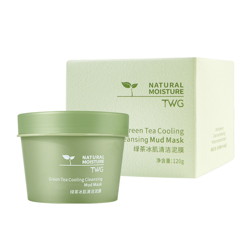 TWG Green Tea Smooth Skin Clay Mask Cleaning Moisturizing and Oil Controlling Blackhead Removal Facial Cleansing Clay Mask Daub-Type Clay Mask 120G