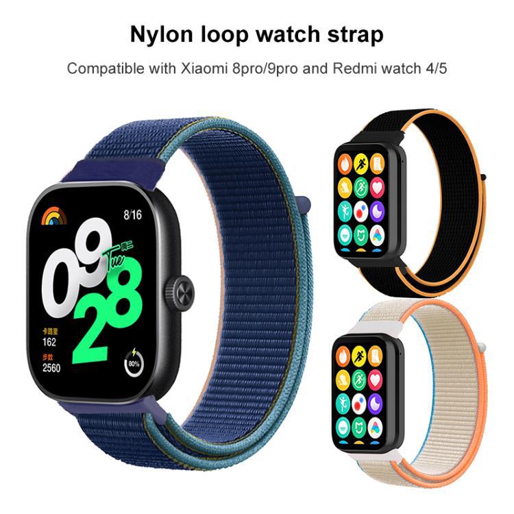 xDfind Nylon Backloop Velcro Bandera para pulsera Xiaomi 9 Pro / 8 Pro / Redmi Watch 6 / 5 / 4