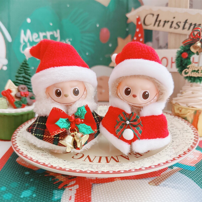 Labubu Fourth Generation 4.0 Baby Clothes Set Clothes Christmas Shawl Cloak Labubu Baby Clothes Doll Replacement
