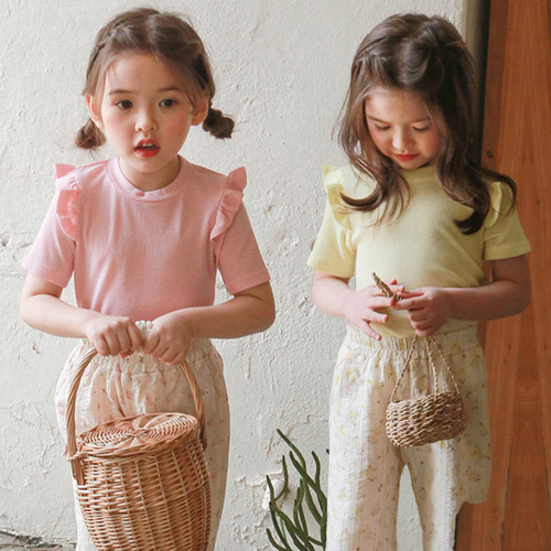 Baby Girl Short Sleeve T-Shirt Summer Dress 100% Cotton Base Shirt 3-10 Years Old Children Plain Color Versatile T-Shirt Direct Sale Cross-border