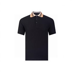 250克100%纯棉六角珠地网眼透气提花男士短袖翻领polo衫men polo