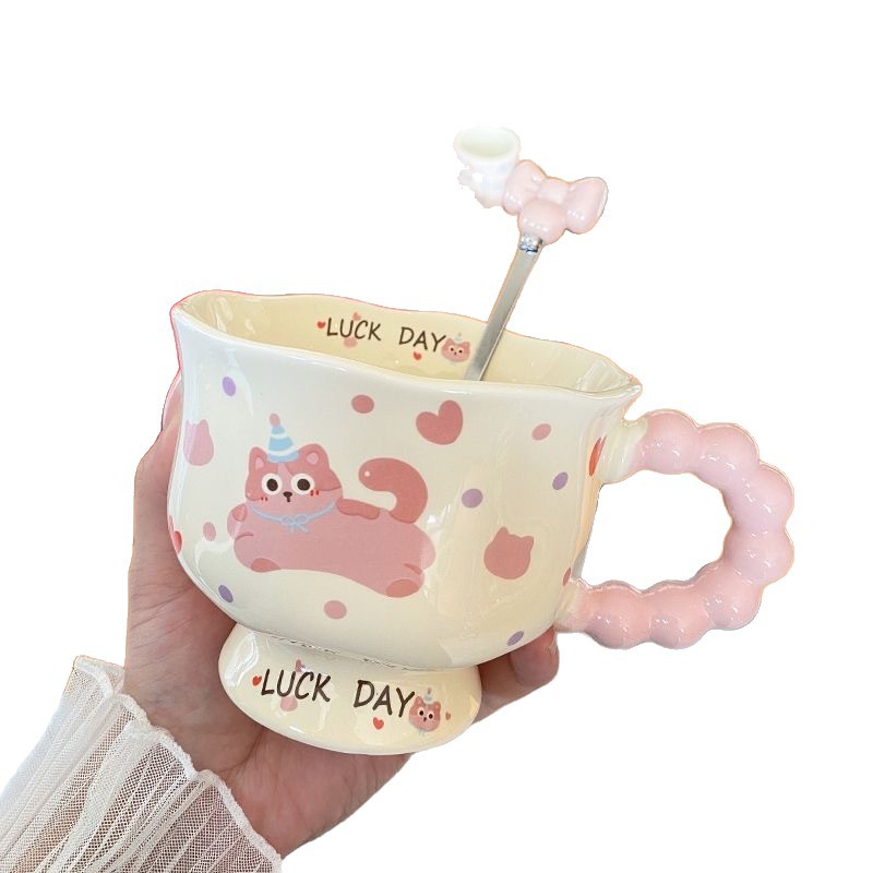Caneca fofa em formato de cachorrinho, caneca de cerâmica de alta qualidade para casais, presente de aniversário para meninas ou lembrancinha._voghion.com