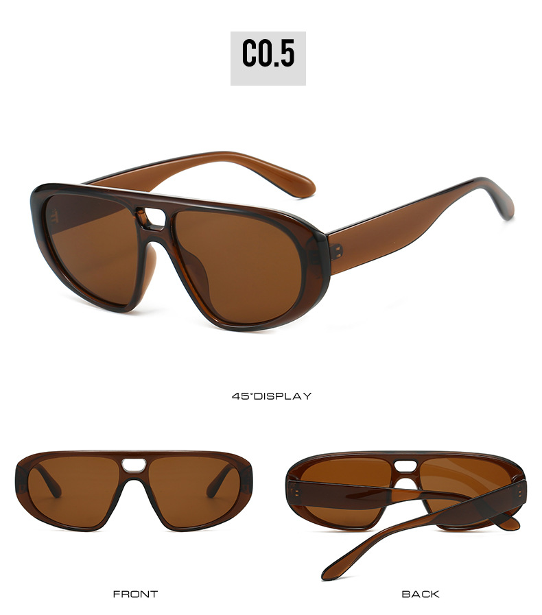 Trendy Aviator Toad Frame Sunglasses Retro High End Large Frame Anti Ultraviolet Sunglasses_voghion.com