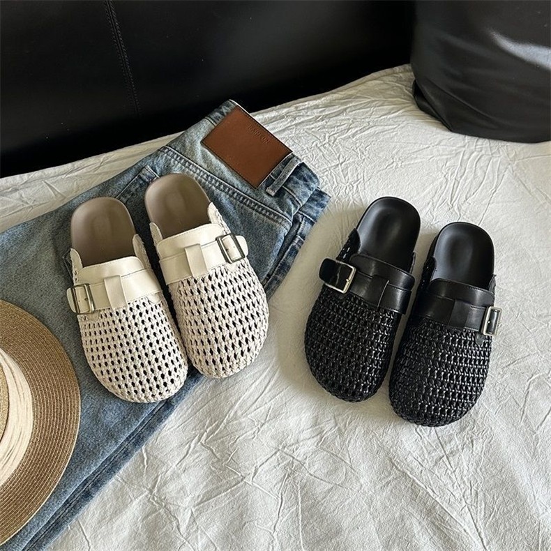 Women's Breathable Openwork Closed Toe Slippers Casual Sandals_voghion.com