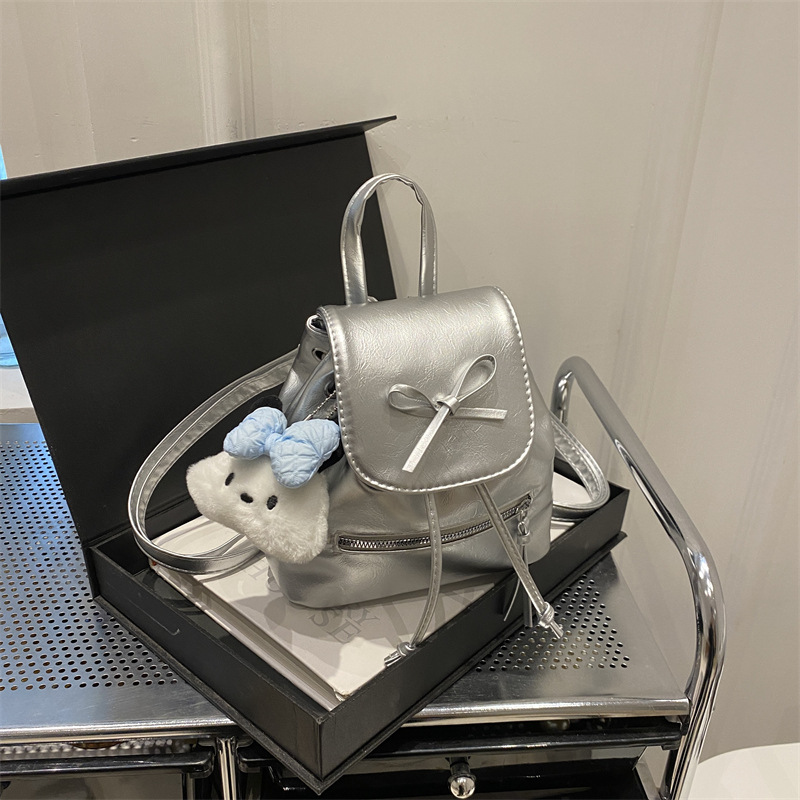 Mochila de nicho coreana para mujer, verano 2024, nueva mochila de moda, bolso de cubo portátil de un solo hombro de todo fósforo