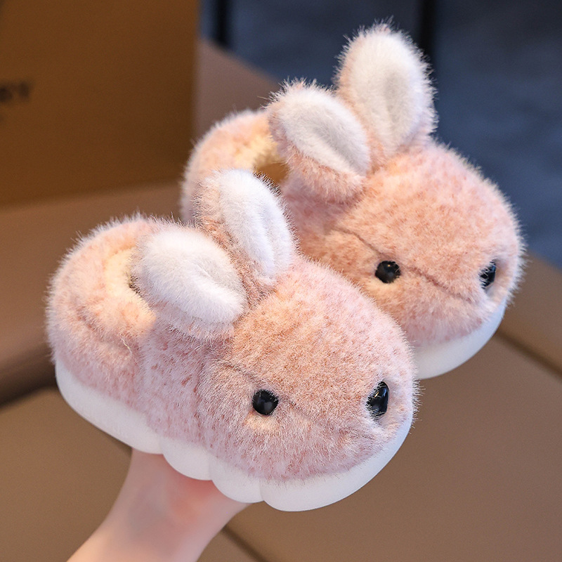 Invierno nuevo anti-deslizante interior casa suave zapatillas infantiles niñas princesas zapatillas de algodón bebé