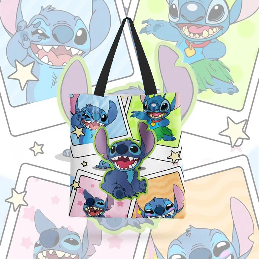 Bolsa de lona impresa de dibujos animados, bolsas de hombro, bolsas plegables, bolsas de mano, bolsas de compras, Amazon, comercio exterior