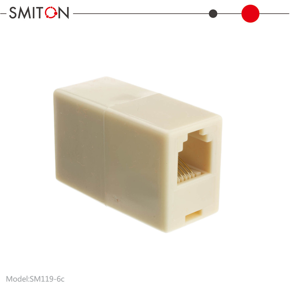 电话配件 RJ12-6P6C电话直通RJ12转接头