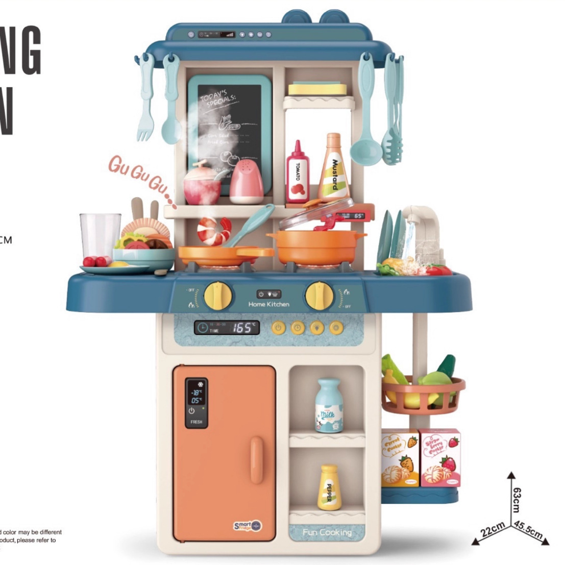 Comercio exterior infantil simulación de 63cm pulverización de agua cocina cubierta de mesa de cocina juego de juguetes de mesa de cocina