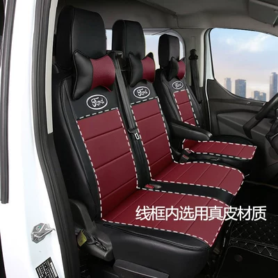 Transit Seat Cushions, Special Transit — Modelə uyğun (Original) oturacaq örtükləri - 3-seats-black-and-burgundy-default-item