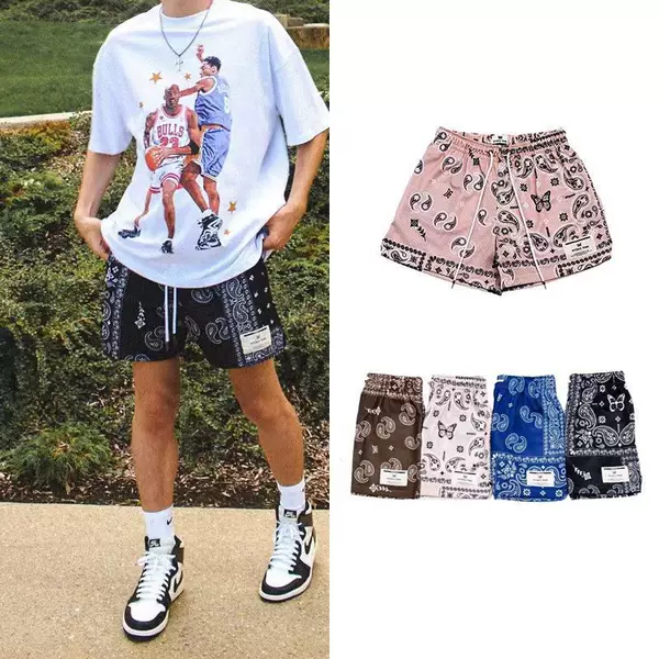 [favorable rating over 99% with] new American retro cashew flower shorts sports basketball quarterpants shorts