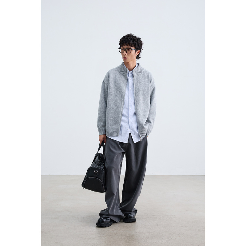 ANSWER ME时尚简约高级感复古毛衣男女拉链开衫显瘦秋冬针织衫M46|undefined