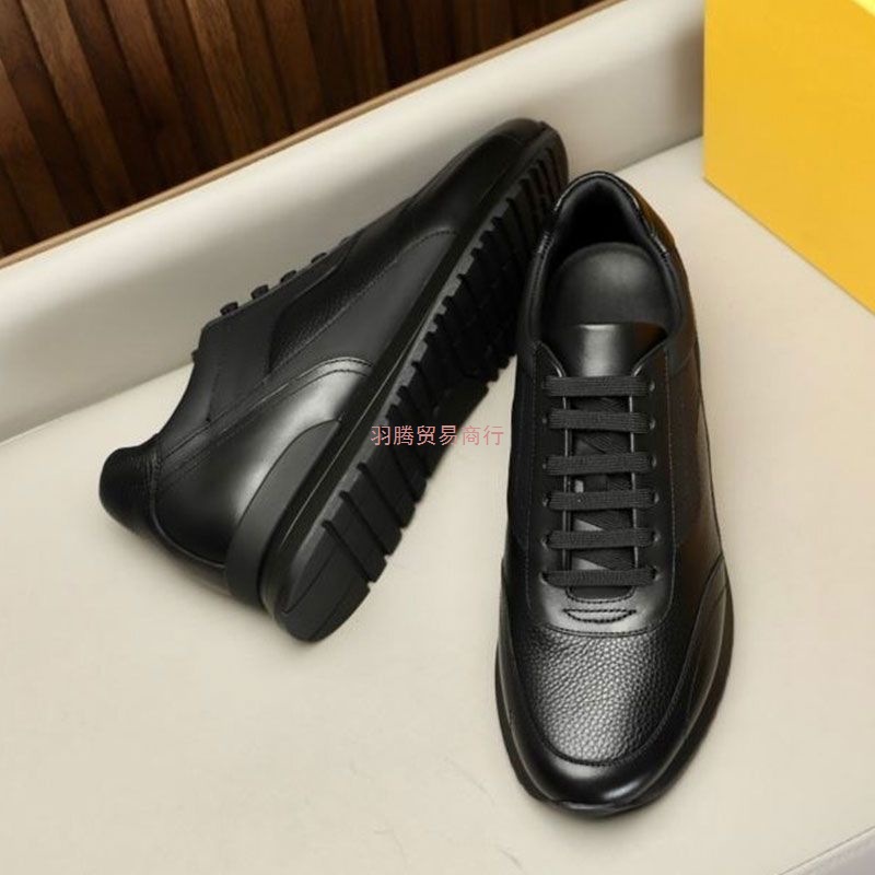 秋季新款舒适潮流休闲低帮皮质超轻薄黑色潮款爆款圆头男鞋运动鞋
