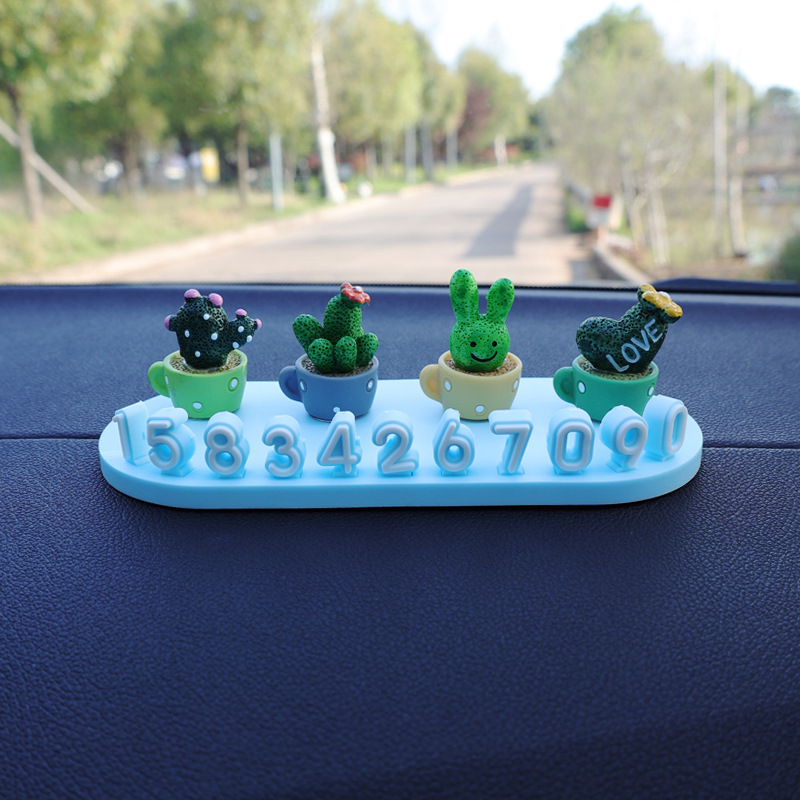 Car Temporary Parking — Qìchē Nömrəli dayanma kartı - blue-parking-plate-4-cactuses