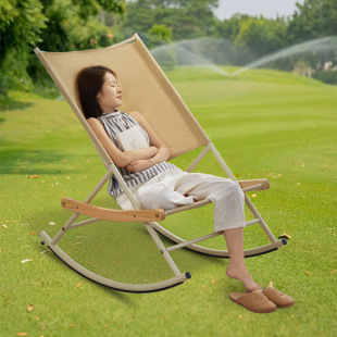 Oxford Cloth Outdoor Rocking Chair Balcony Home Leisure Chair Living Room Lazy Rocking Chair Recliner Adult Sun Chair