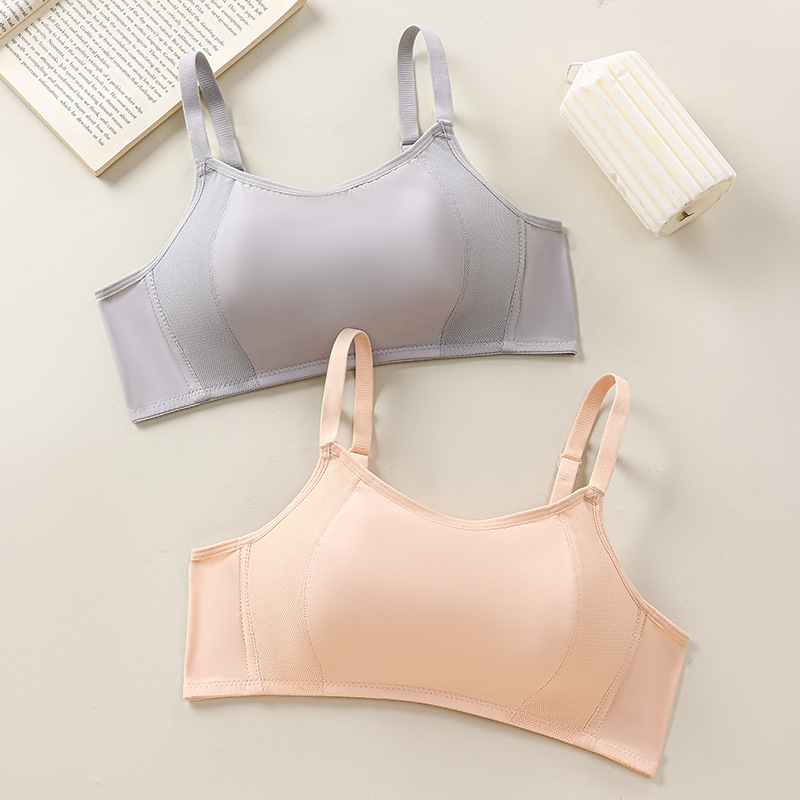Qiaozifang 231A Strapless Cotton Skin-Friendly Tube Top Bra Sports Bra for Young Girls, Thin Style Without Underwire, Fairy Style