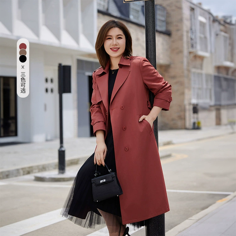Тонкое шоу осень новая женская одежда больших размеров пухлая Девушка Ретро Модный темперамент Тренч средней длины QI4439